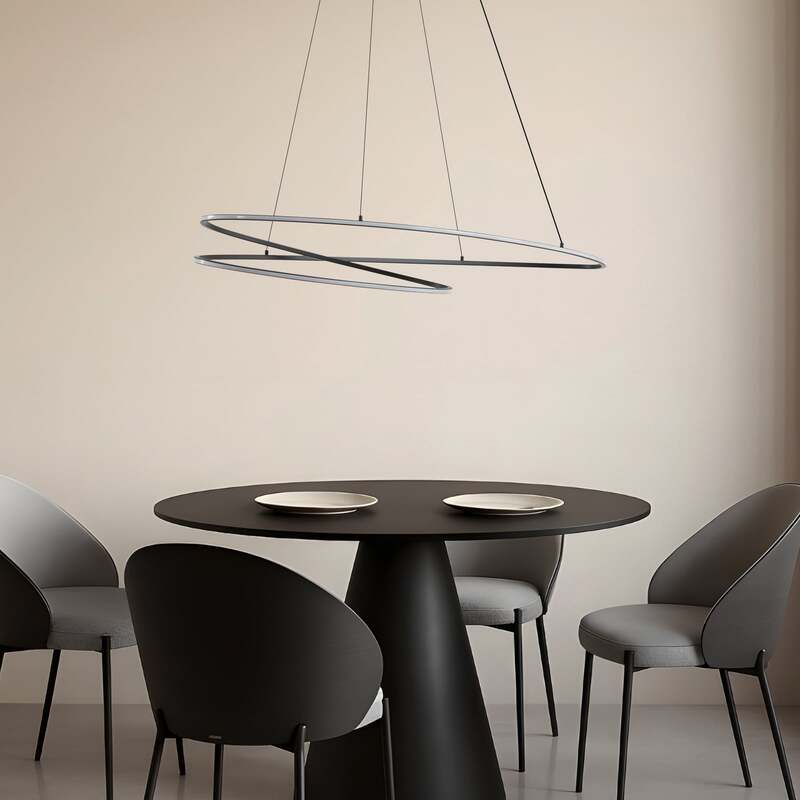 Lucande LED Hängeleuchte Pendelleuchte Beleuchtung schwarz dimmbar 100cm - 4255830903779