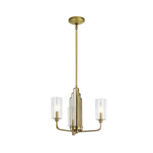 B-Ware Quintiesse Hängeleuchte Kimrose Pendelleuchte Lampe messing gebürstet Glas 3-flg