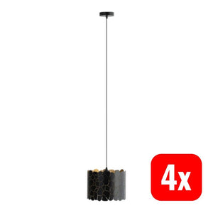 4x B-Ware Lindby Pendelleuchte Hängeleuchte Aralena LED Lampe dimmbar schwarz gold Ø26cm