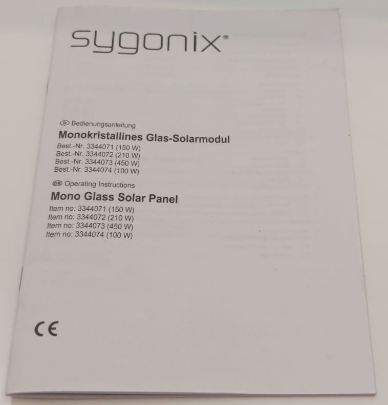 Sygonix Monokristallines Solarmodul 100W 18.62V Energiequelle umweltfreundlich - 4064161393148