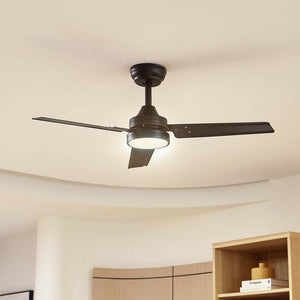 B-Ware Lindby LED-Deckenventilator Aerallo schwarz CCT leise mit Fernbedienung