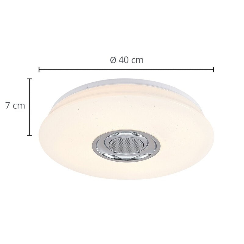 Lindby Deckenleuchte Deckenlampe LED Lampe Speaker opalweiß Fernbedienung RGB600 - 4251096593556