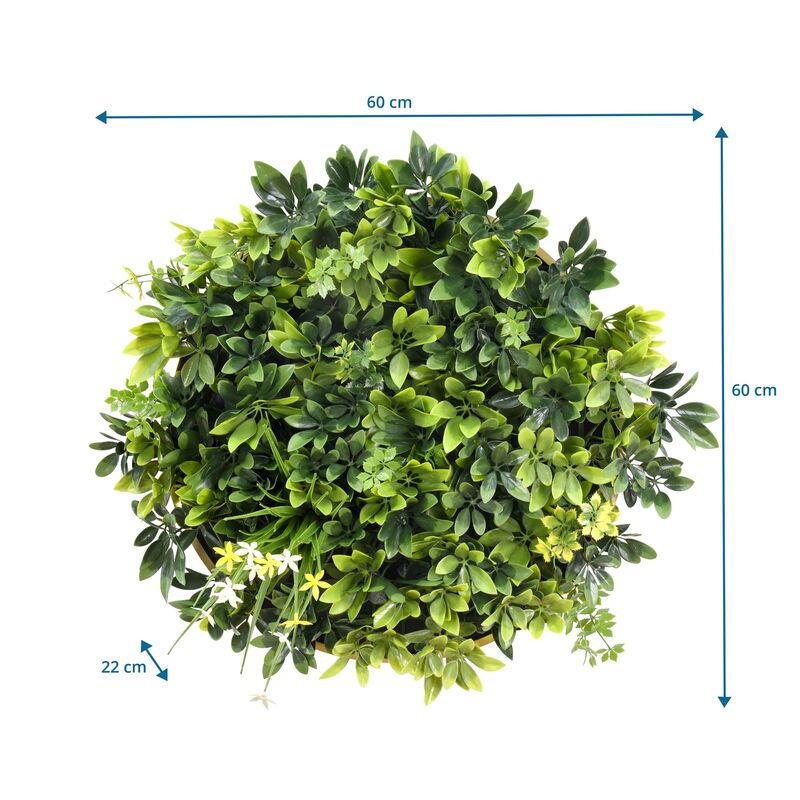hjh LIVING Pflanzenmatte Pflanzenwand LEAFLUXE WALL 2 Grün Polyethylen Narzissen - 4064323106807