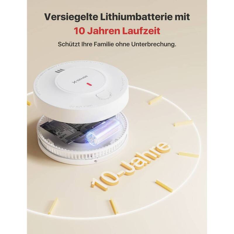 X-Sense Rauchwarnmelder SD19 10 Jahre Batterie 6-fach Schutz kabellos weiß - 0810194780288