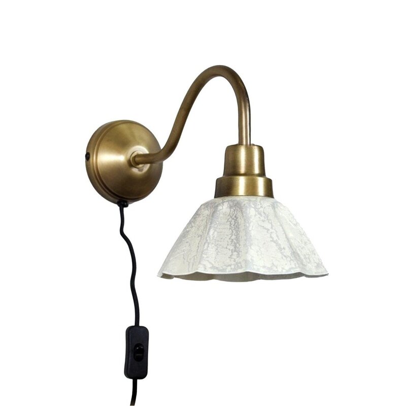 PR Home Wandleuchte Wandlampe Ester Lampe Cremeweiß Kabel Stecker Serie - 7330976144549
