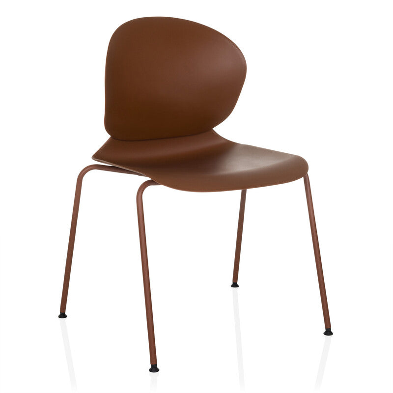 hjh OFFICE Besucherstuhl T36 VI rotbraun Kunststoff Stahl stapelbar 130 kg - 4064323037835
