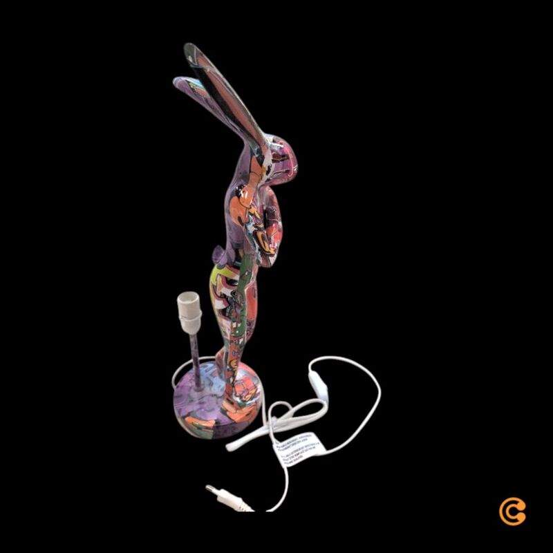 KARE Tischleuchte Animal Rabbit LED Lampe Hase lila bunt 50cm E14 Tischlampe - 4025621566625