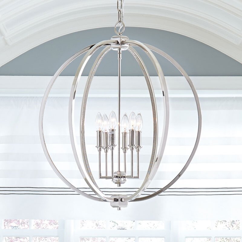 FEISS Corinne glanzvolle Hängeleuchte Hängelampe Deckenlampe mit Nickelfinish - 5024005280316