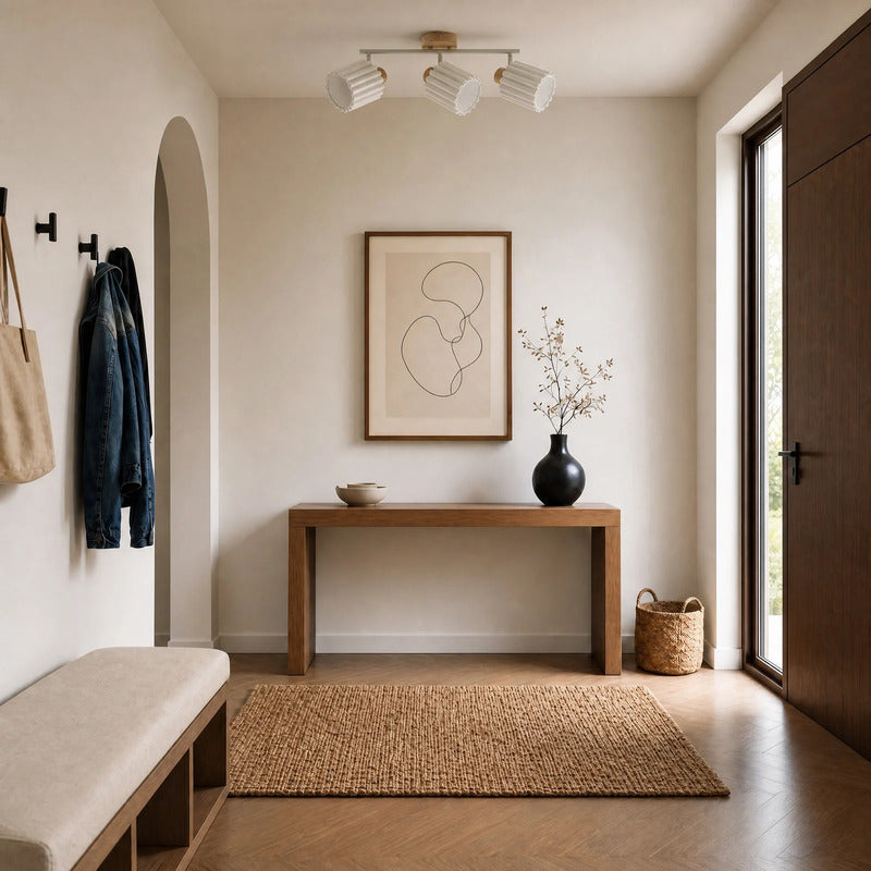 Lindby Deckenstrahler Shiloh LED dimmbar 3-flammig Holz beige 52x24,5cm - 0000010052834