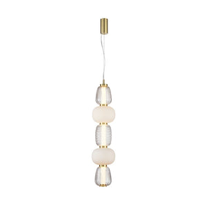 B-Ware LOOM DESIGN Pendelleuchte Hängelampe LED Pearl 5 Glas amber gold Wohnzimmer