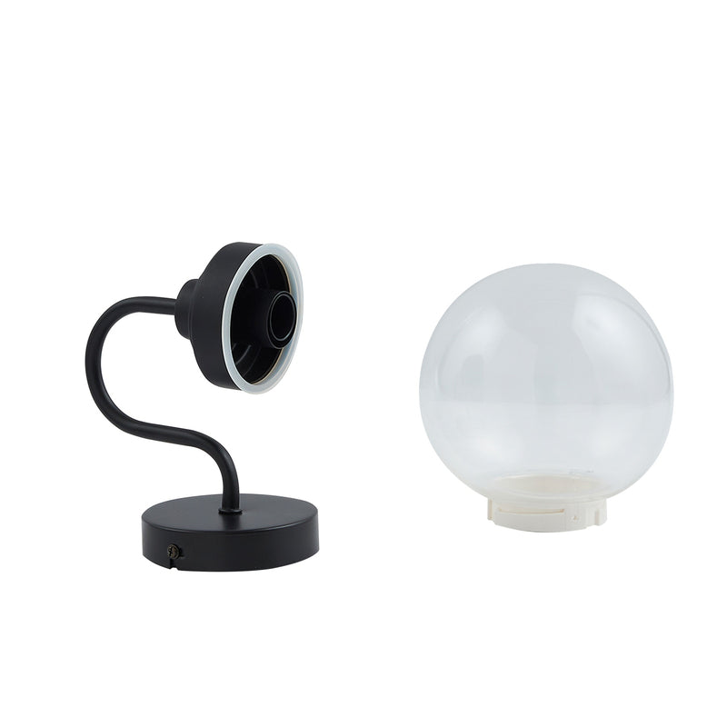 Lucande Wandleuchte Lampe Badbeleuchtung Badolo schwarz Glas 25 cm IP44 Leuchte - 4251911778014