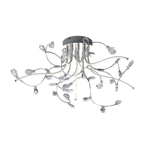 B-Ware HELL Deckenleuchte Lampe Crystal LED Deckenlampe Kristall Chrom 54 cm Warmweiß