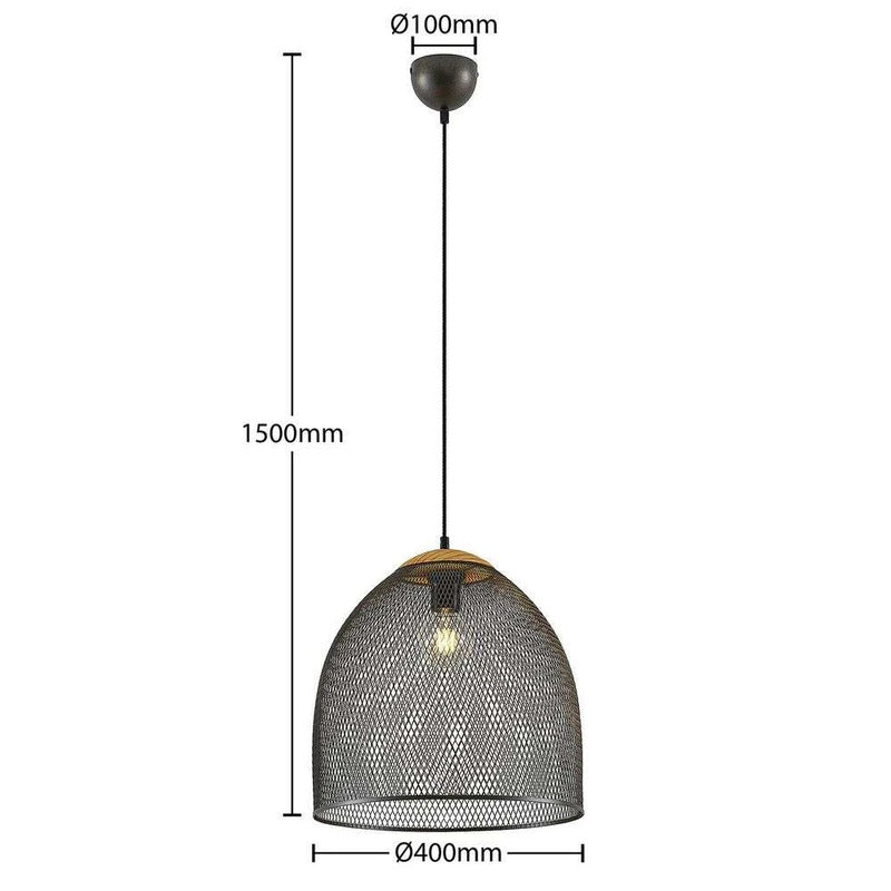 Lindby Monigo Hängelampe Pendelleuchte  Nickel/Wood Deckenlampe Deckenleuchte - 4251911708219