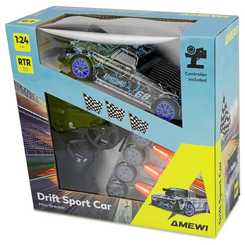 Amewi RC Modellauto Drift 1:24 Elektro Allradantrieb 4WD RtR Blau 15 km/h 172 g - 4262500346453
