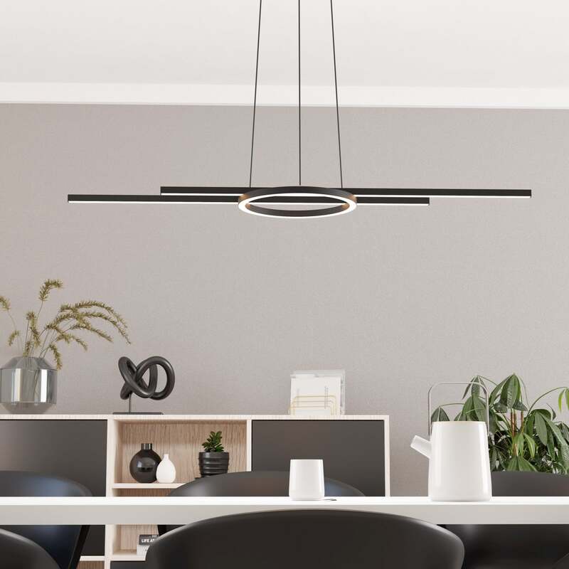 Eglo LED Hängeleuchte Zillerio-Z dimmbar schwarz CCT Lichtfarbe 116x30cm - 9008606240593