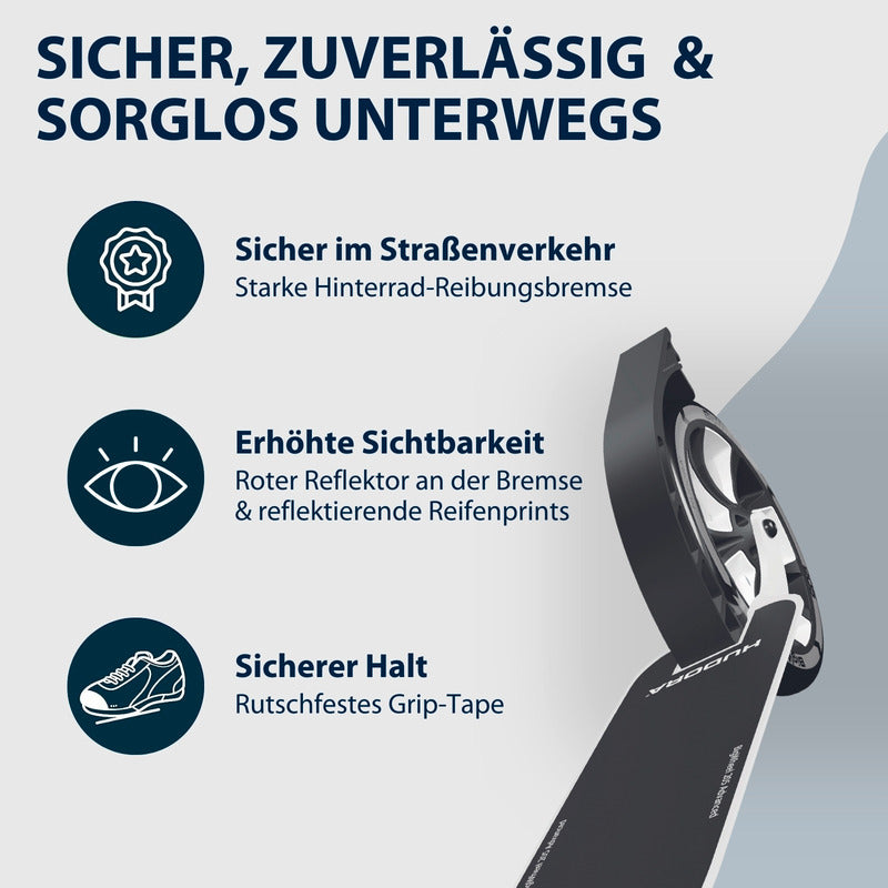 HUDORA BigWheel 205 Advanced Tretroller schwarz für 4-99 Jahre, höhenverstellbar - 4005998141656