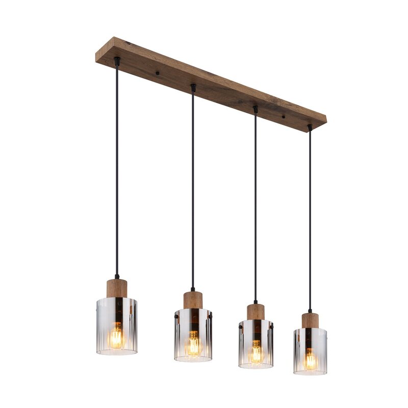 Globo Hängeleuchte Pendelleuchte Lampe rauchgrau MDF Länge 105 cm braun - 9007371507658