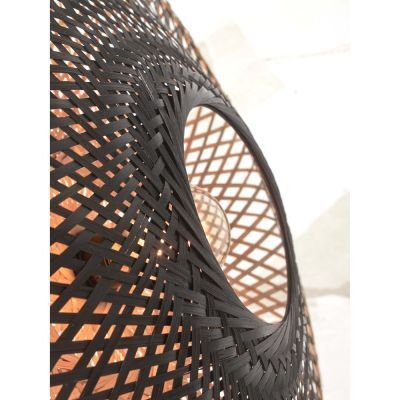 Good&Mojo Wandleuchte Kalimantan Lampe Bambus schwarz E27 1-flammig 60W IP20 - 8716248080453