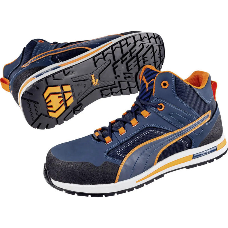 PUMA Sicherheitsstiefel Crosstwist Mid S3 Schuhgröße 43 Blau Orange Gummi 1 St. - 4051428062855