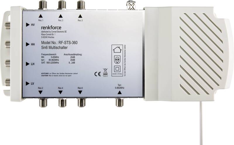 Renkforce SAT-Multischalter Multischalter Eingänge 5 Teilnehmer-Anzahl6 Handwerk - 4064161042831