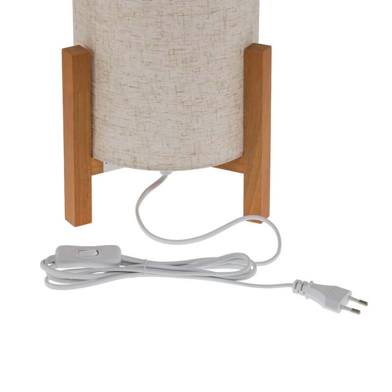 Näve Tischleuchte 3193 Tischlampe Tischlicht Leuchte Holz Leinentextil Höhe 32cm - 4003222889466
