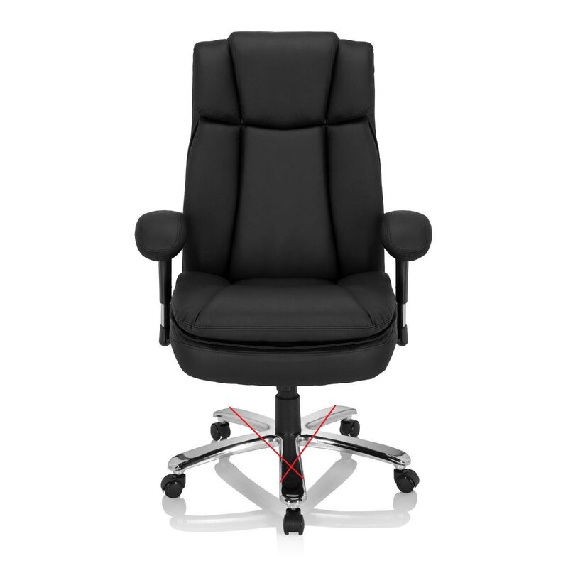 hjh OFFICE Schwerlaststuhl Bürostuhl BUILDER XXL Kunstleder schwarz 180kg - 4064323017417
