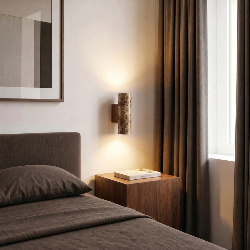 Lucande Wandleuchte Tavira LED Wandlampe dimmbar braun marmoriert 2x GU10 23cm - 4255830914157