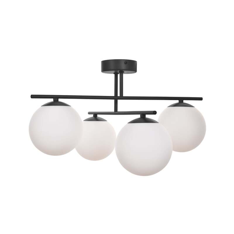 Deckenleuchte Aurora schwarz Ø 50 cm 4-flammig Glas E14 dimmbar IP20 - 5905563001387