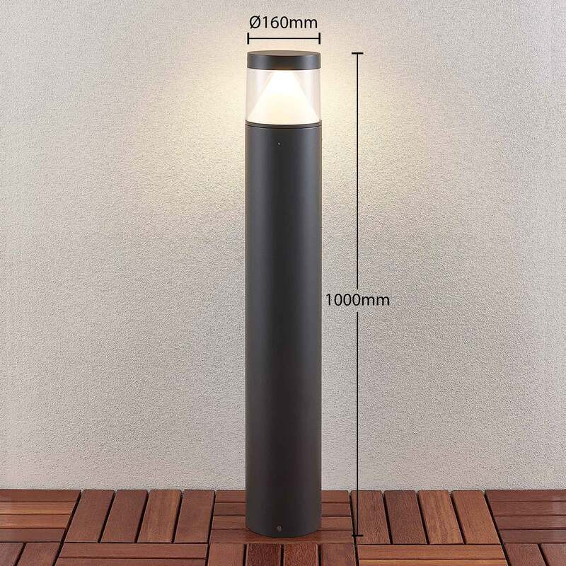 Lucande Pollerleuchte Pollerlampe LED Wegelampe Darja dunkelgrau Aluminium357 - 4251096556162