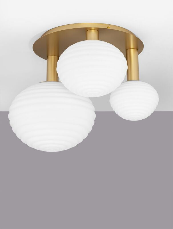 Nova Luce Deckenleuchte Deckenlampe ALLEN Gold Weiß E27 LED 3-fach dimmbar Glas - 5212017443267
