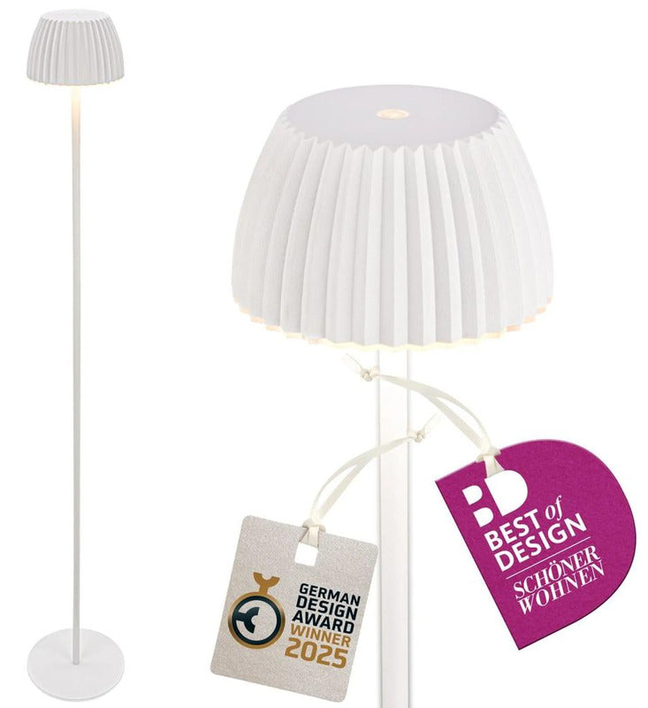 Briloner Stehlampe LED dimmbar Akku Leuchte kabellos für Wohnzimmer weiß 124cm - 4002707482581