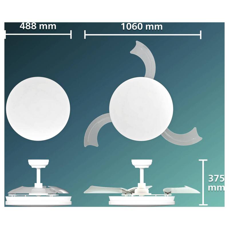 Philips LED Deckenventilator Solr 32W Dimmbar mit Fernbedienung weiß 150m³/h - 8721103103130