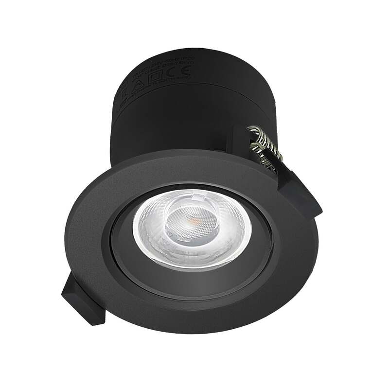 Prios Einbauleuchte Shima LED dimmbar Spot 7W warmweiß schwarz Ø8,5cm Lampe - 4251911795226