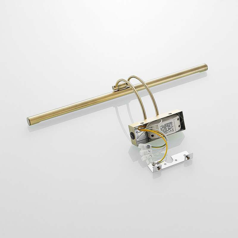 Lucande LED Wandleuchte Bilderleuchte Dimitrij gebogen altmessing 54,1 cm Lampe - 4251096574388