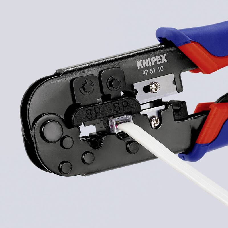 Knipex Crimpzange RJ11 RJ12 RJ45 Modularstecker Werkzeug 190mm Chrom-Vanadium - 4003773043171