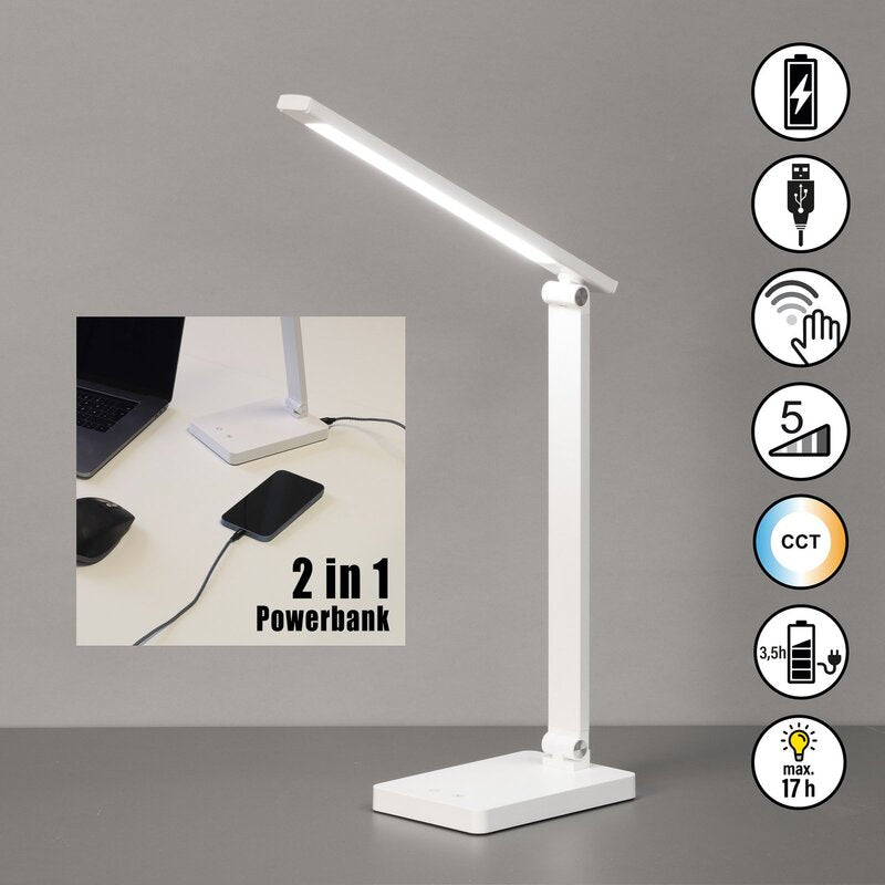 FH Lighting Tischleuchte Schreibtischlampe LED Akku weiß Sensor dimmbar CCT - 4052231505065