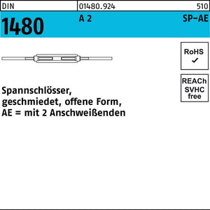 B-Ware CAB FASTENING Spannschlösser Spannschrauben Edelstahl DIN 1480 offen 4 STÜCK
