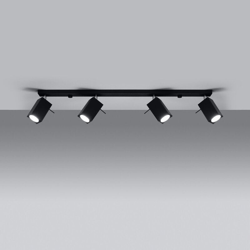 Euluna Deckenstrahler Square Deko-Deckenlampe GU10 schwarz vierflammig linear - 5903282730403