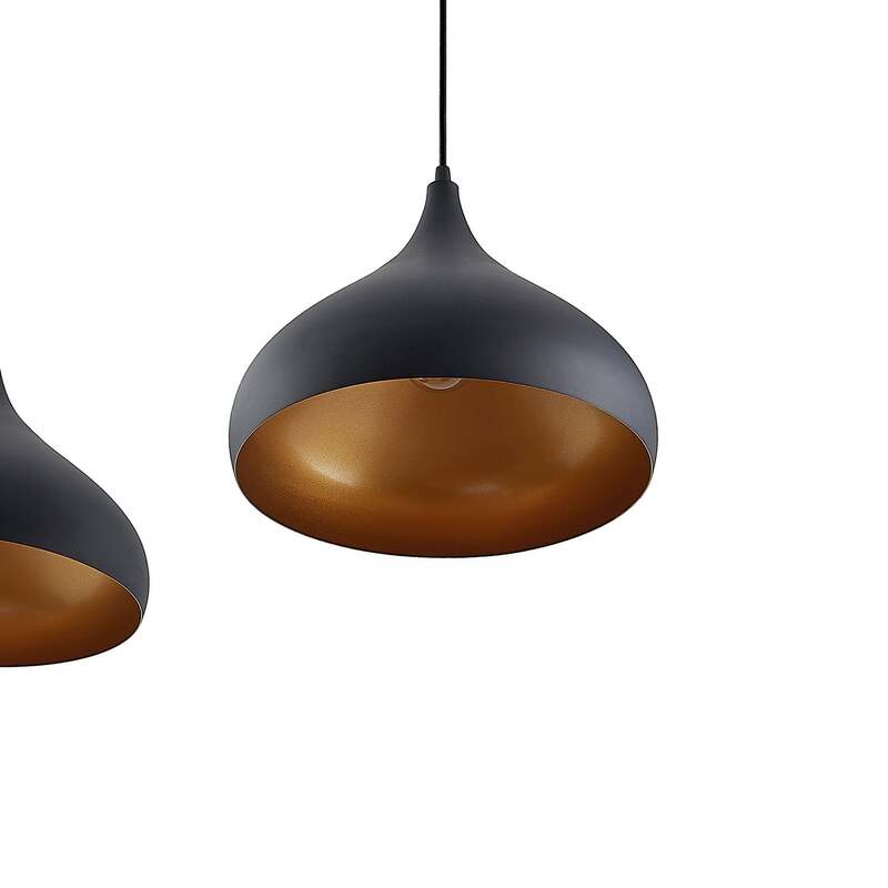Lindby Pendelleuchte Hängeleuchte Elamira LED Lampe dimmbar schwarz-gold 133cm - 4251911726633