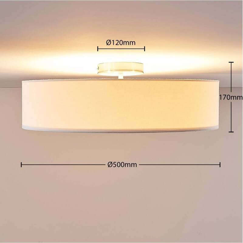 Lindby Deckenlampe Sebatin Hängelampe Lampe Leuchte mit E27-LED Ø 50 cm weiß - 4251096503074