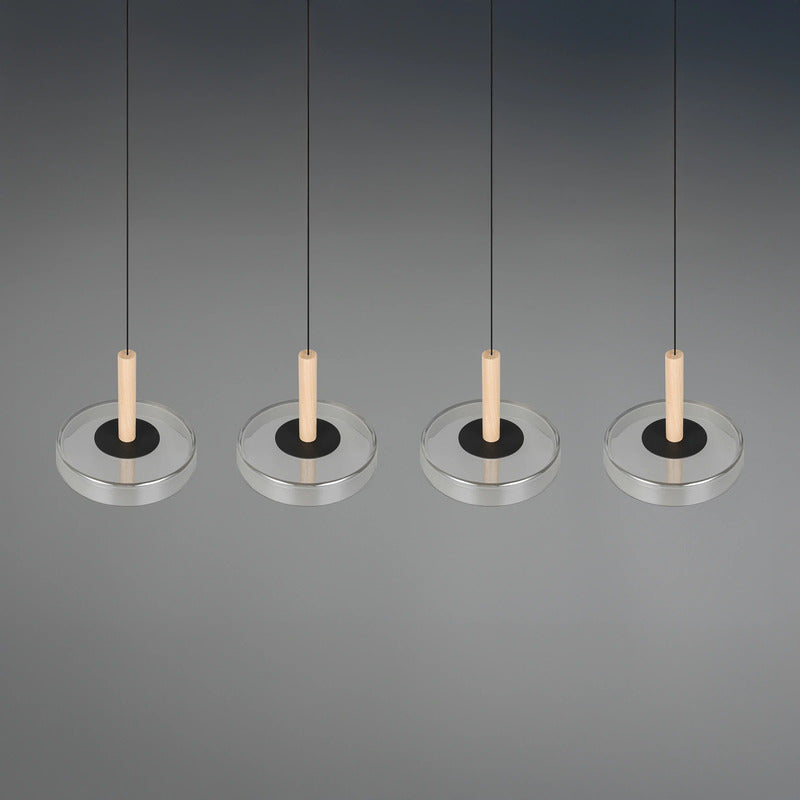 Trio Lighting Pendelleuchte Hängelampe LED Glas Holz chrom dimmbar 115 cm802 - 4017807616903