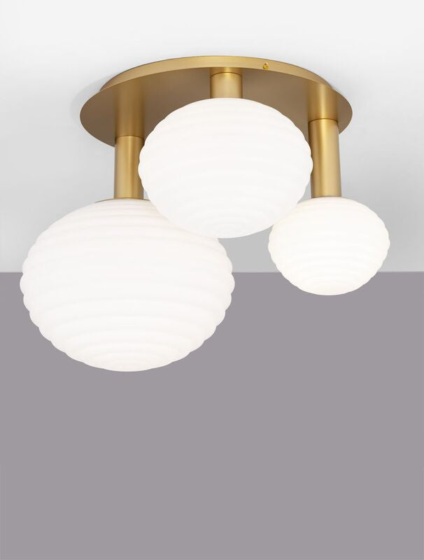Nova Luce Deckenleuchte Deckenlampe ALLEN Gold Weiß E27 LED 3-fach dimmbar Glas - 5212017443267