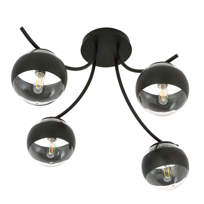 EMIBIG LIGHTING Deckenleuchte Lampe Boston schwarz klar 4flg Beleuchtung - 5901738921573