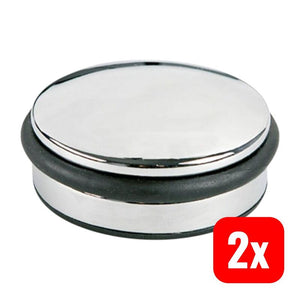 B-Ware Alco Türstopper Metall Gummi chrom 2850 rutschfest 1000g flach 10x4cm 1 Stück