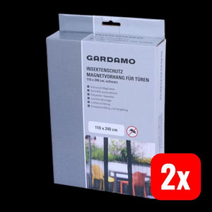 2x B-Ware GARDAMO Tür-Fliegengitter Insektenschutz Abschreckung Schwarz 1.1m x 2.4m 1 St.
