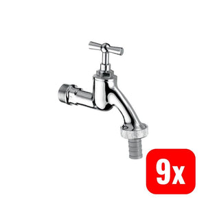 9x B-Ware Schell Auslaufventil Mit Knebelgriff 1/2" Chrom 034050699