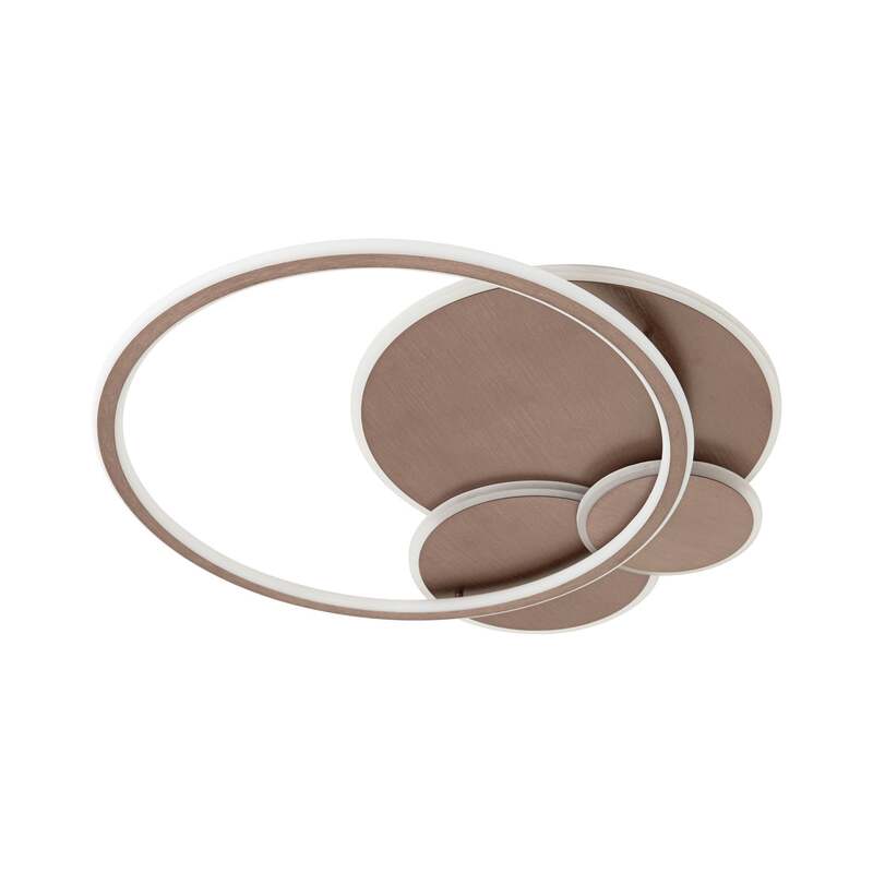 Lucande Deckenleuchte Circulo LED dimmbar CCT 2800 Lumen kaffeebraun 60x58cm - 4255830904936