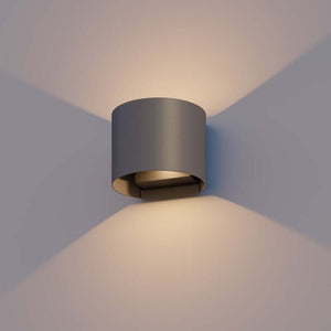 B-Ware Calex Außenwandleuchte Gartenlampe Oval LED Wandleuchte anthrazit 10x11,5cm