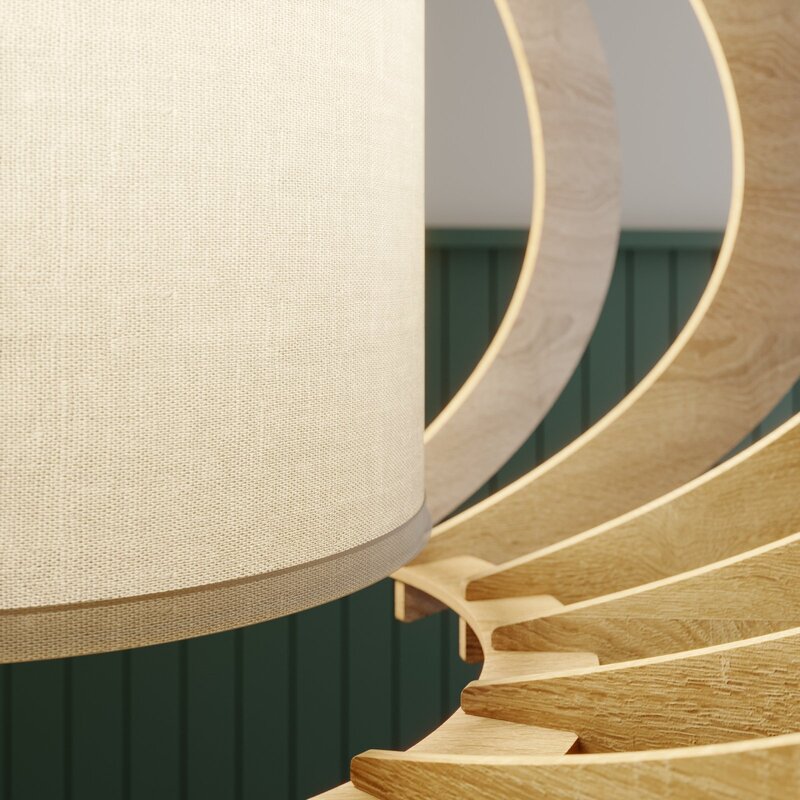 Euluna Hängeleuchte Modern A L Pendelleuchte Deckenlampe Lampe Holz E27 Ø 60 cm - 5902335267767