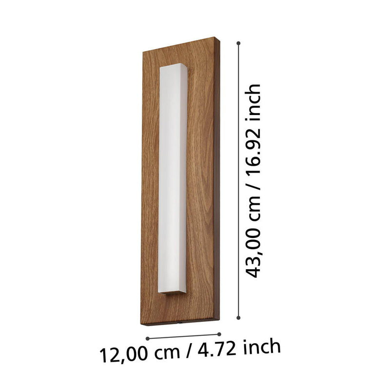 EGLO LED Outdoor Wall Light Bitetto, Plastic, Wood Look - 9008606261772
